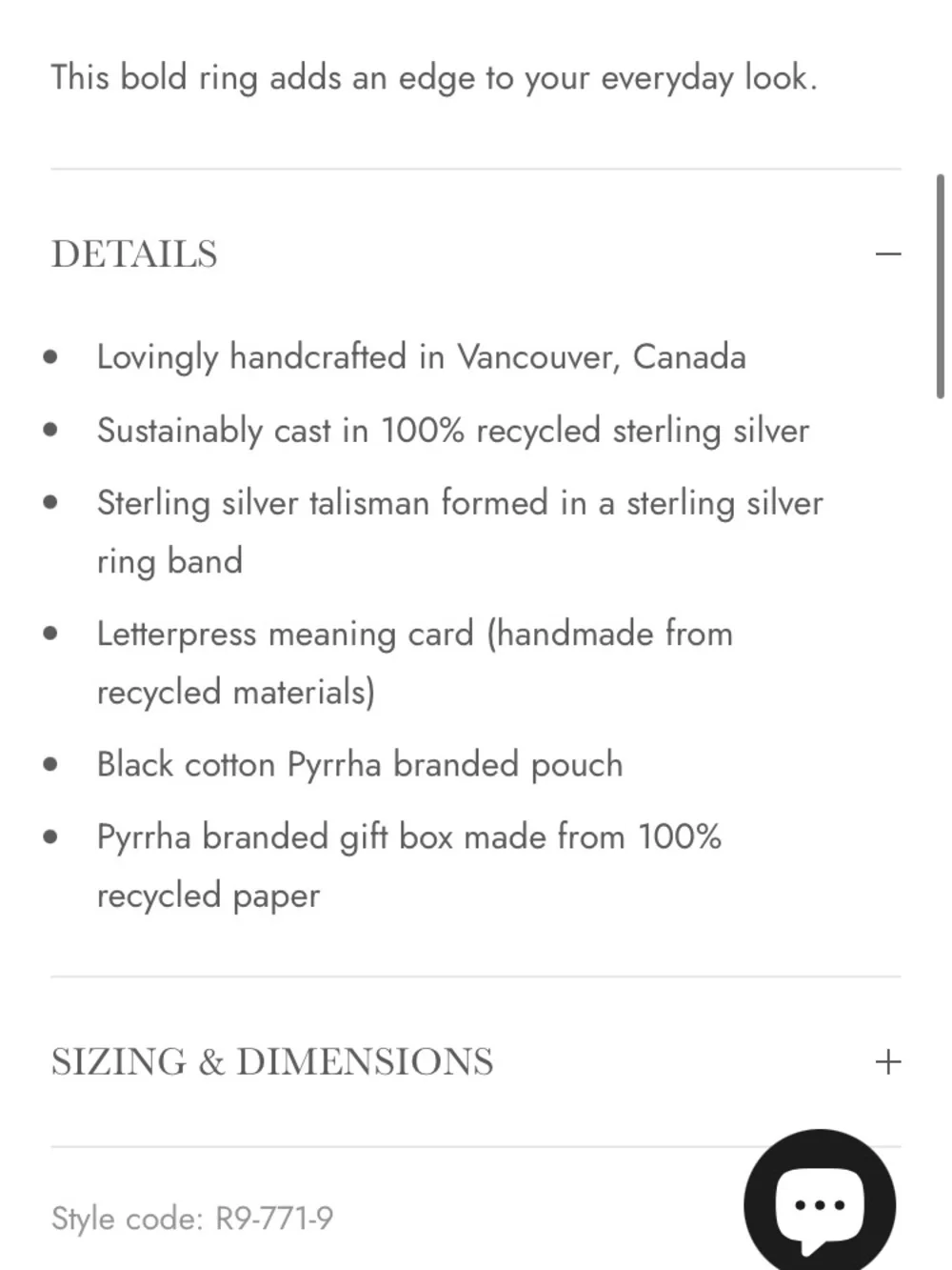 Pyrrha Silver Live Every Moment Signet Ring 9